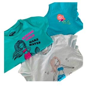 3 Pack of Mermaid Graphic Tees Size 3T